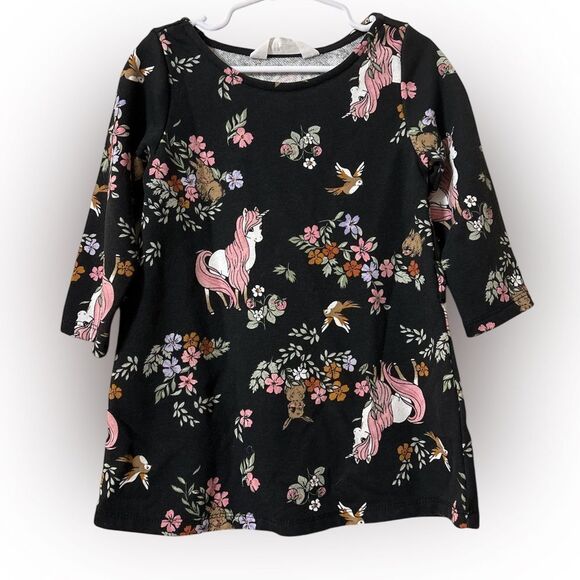 2t H&M medium material unicorn dress - Picture 1 of 2